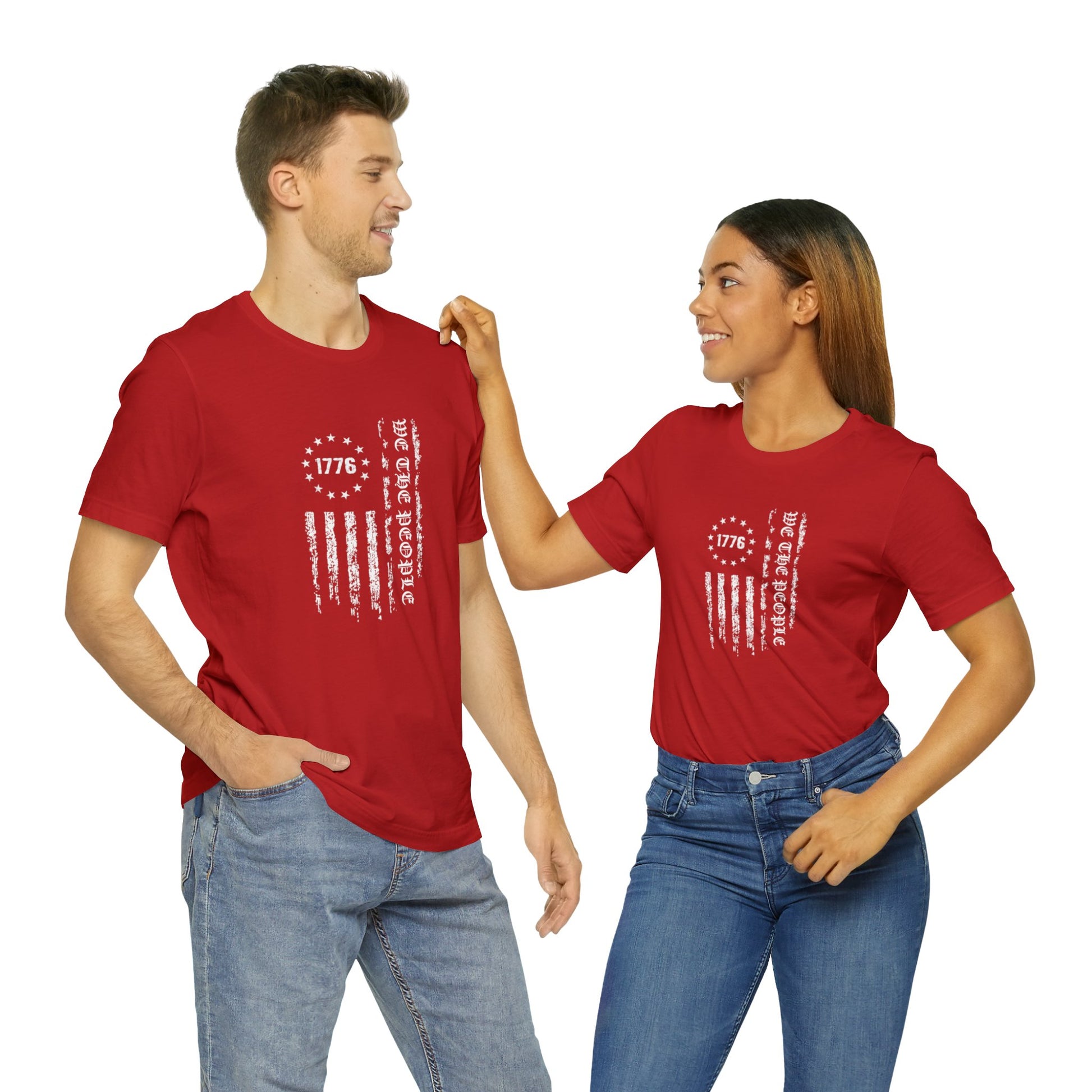 We The People American Flag T-Shirt  Red Unisex