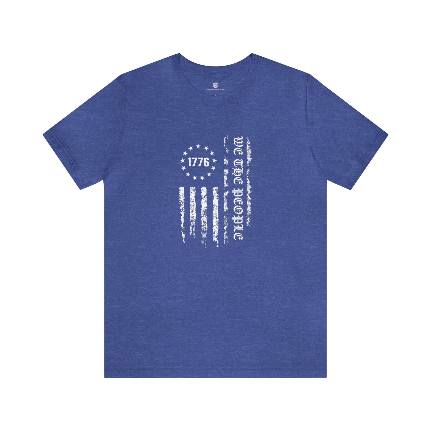 We The People American Flag T-Shirt  Heather Blue