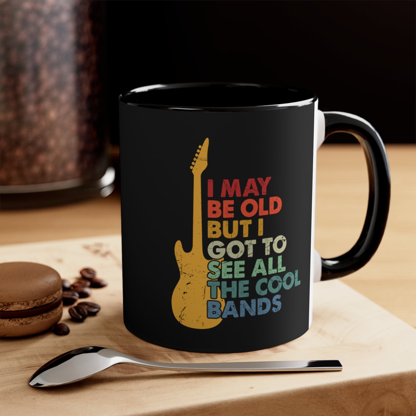 Accent Coffee Mug Funny Guitar Music Black