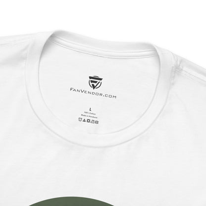 White t-shirt with 'Fanvendor.com' logo and text on a white background