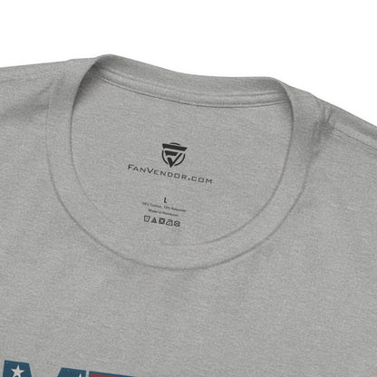 Gray t-shirt with 'FanVendor.com' logo and text on the collar.