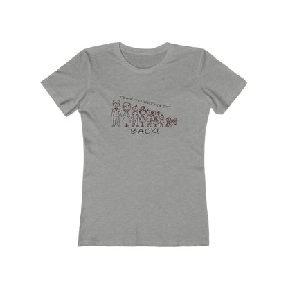 Gray t-shirt with a graphic design and text on a white background