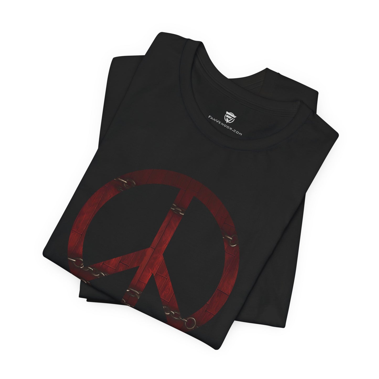 Unisex T-Shirt Chest Wood Peace Sign Black