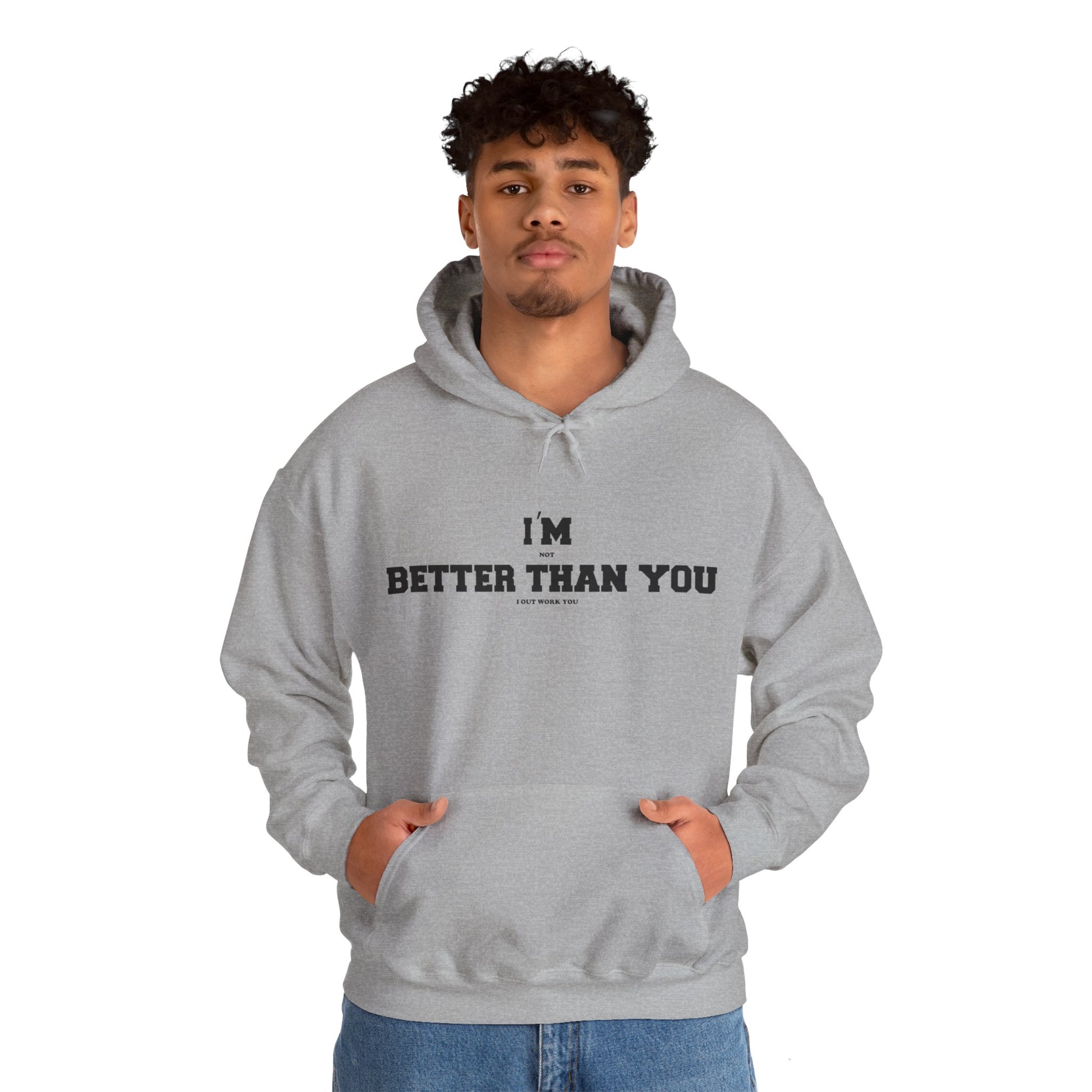 Unisex Hoodie Motivational Sports Grey