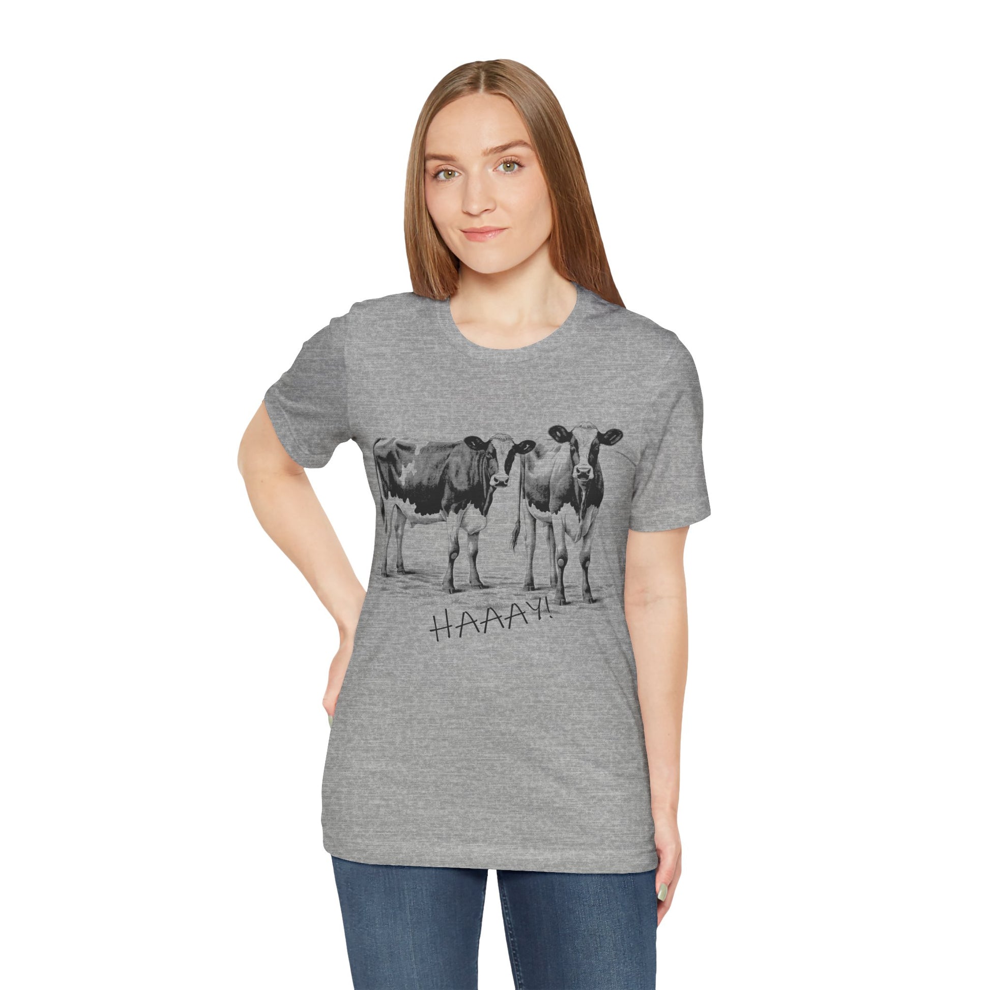 Funny Unisex T-Shirt Farm Cows Grey