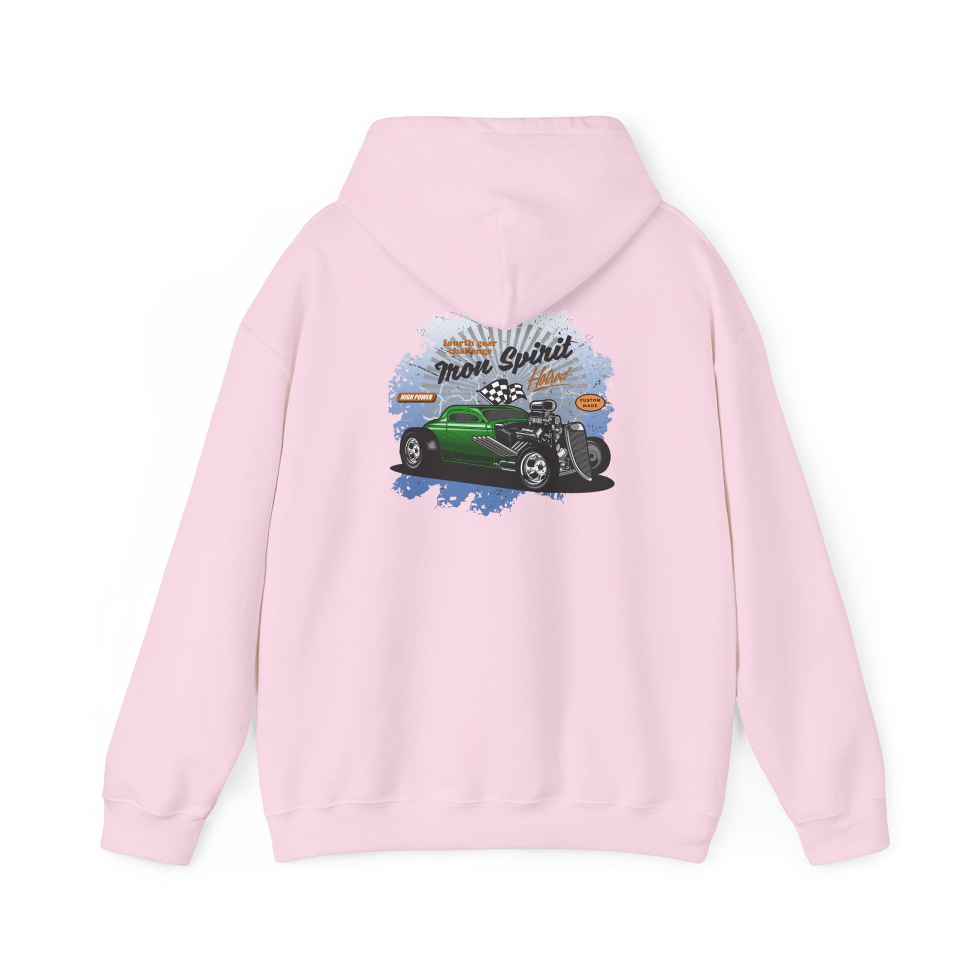 Cool Unisex Hoodie Hotrod Muscle Car Pink