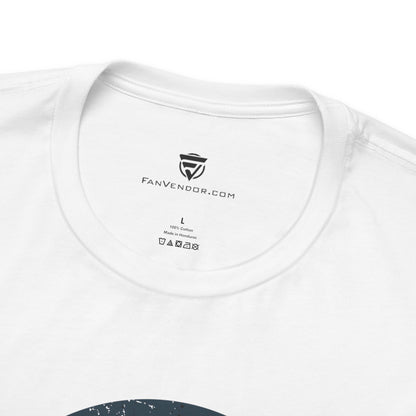 White t-shirt with 'Fanvendor.com' logo and text on a white background