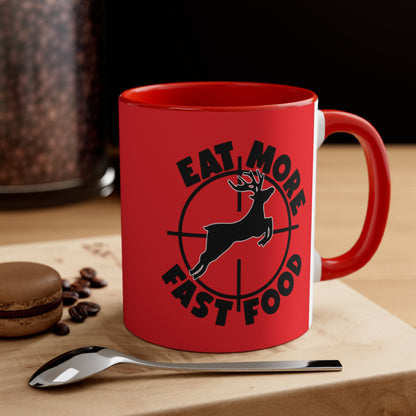 Accent Coffee Mug Funny Deer Hunting Red