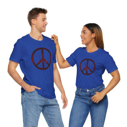 Unisex T-Shirt Chest Wood Peace Sign Blue