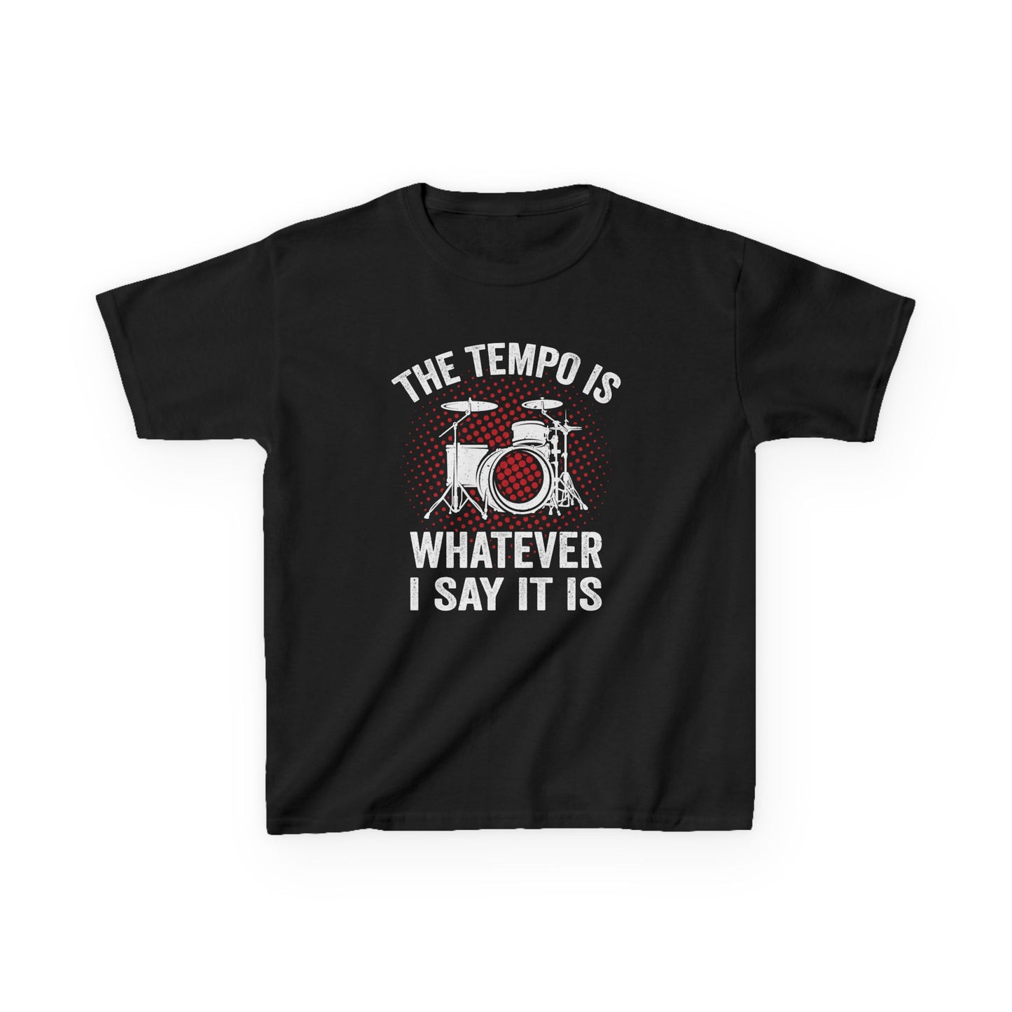 Black t-shirt with space for text or image on a white background