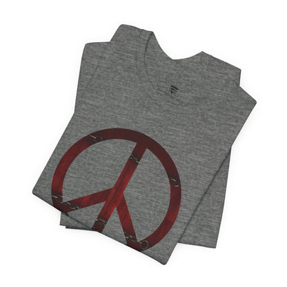 Unisex T-Shirt Chest Wood Peace Sign Military Grey