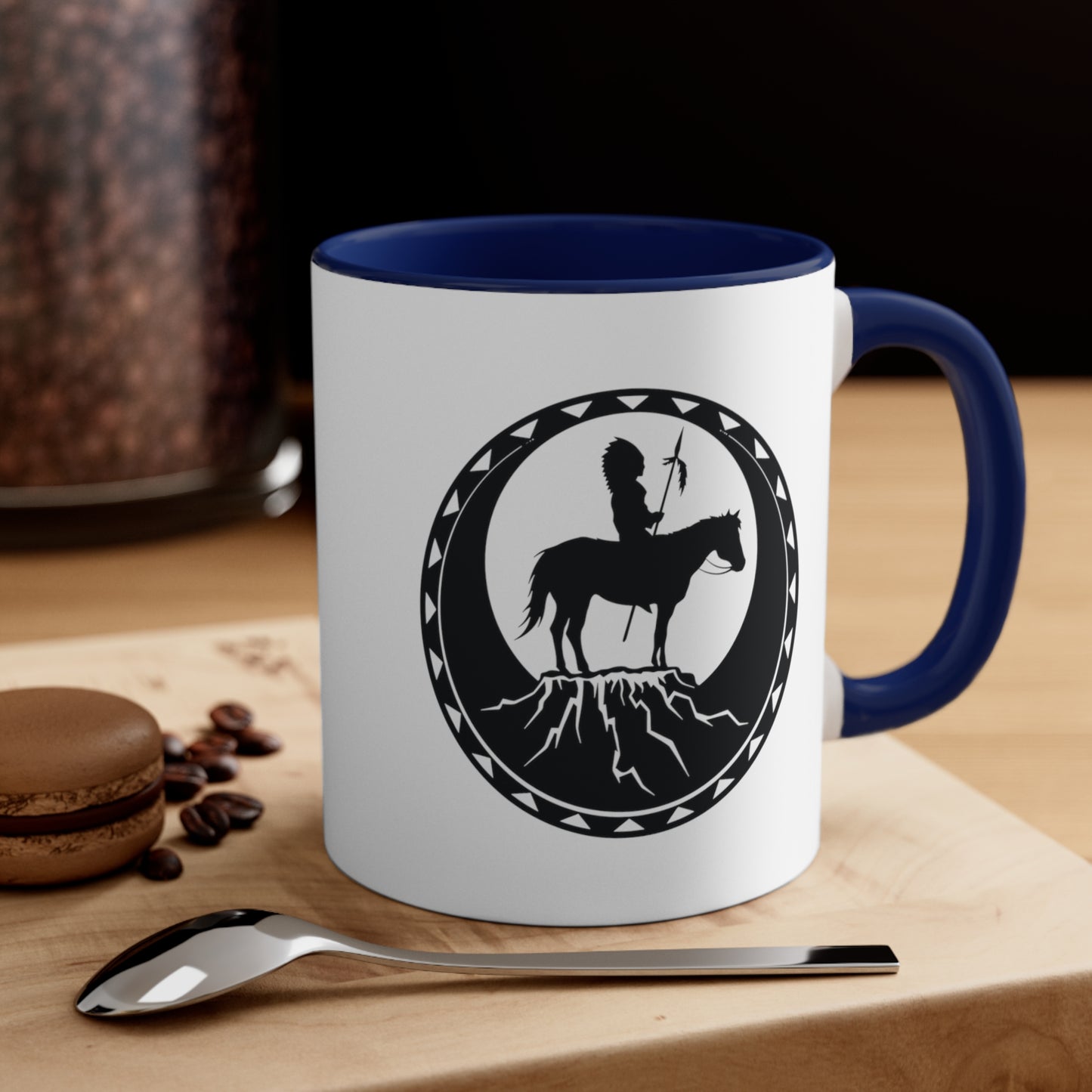 Accent Coffee Mug Native American Navy