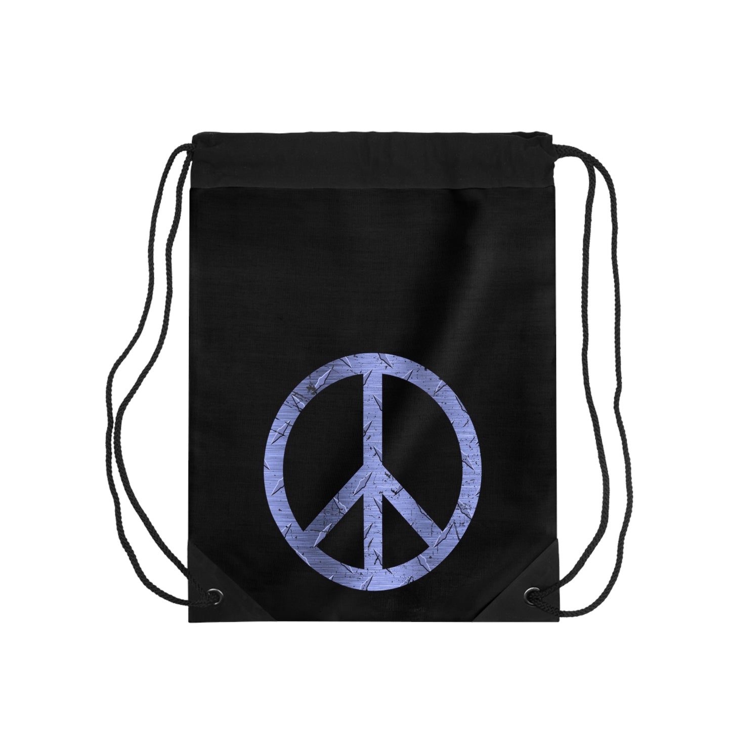 Cool Athletic Drawstring Bag Peace Sign Black