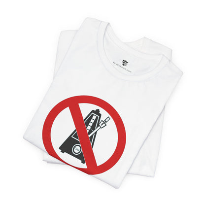 White shirt with a no sign on a white background