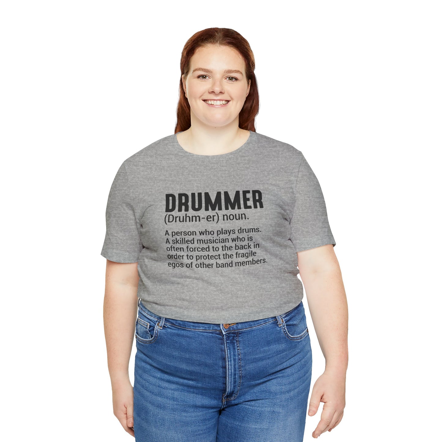 Funny Unisex T-Shirt Drummer Music Grey