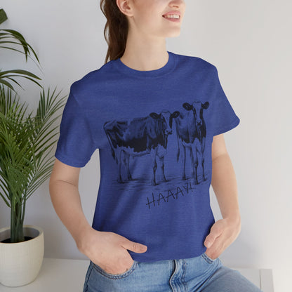 Funny Unisex T-Shirt Farm Cows Blue