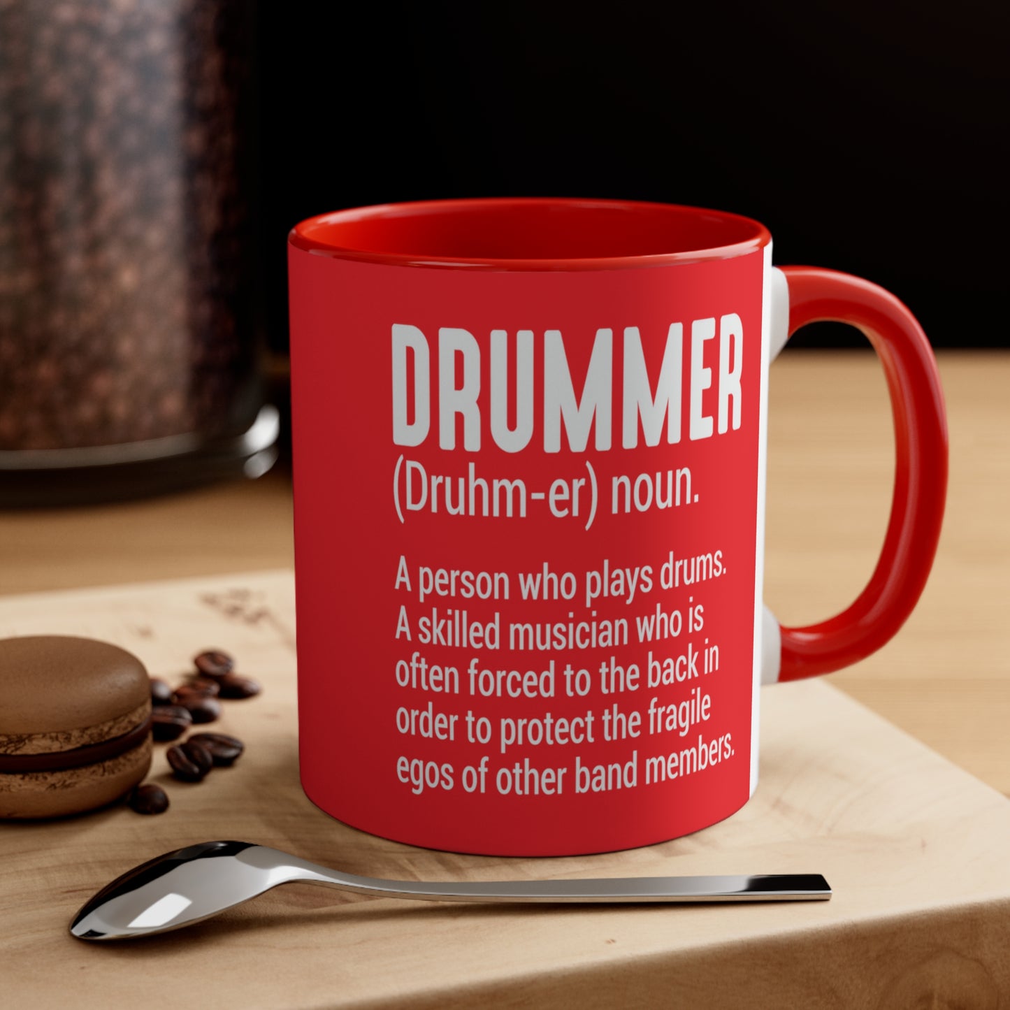 Accent Coffee Mug Drummer Music Red