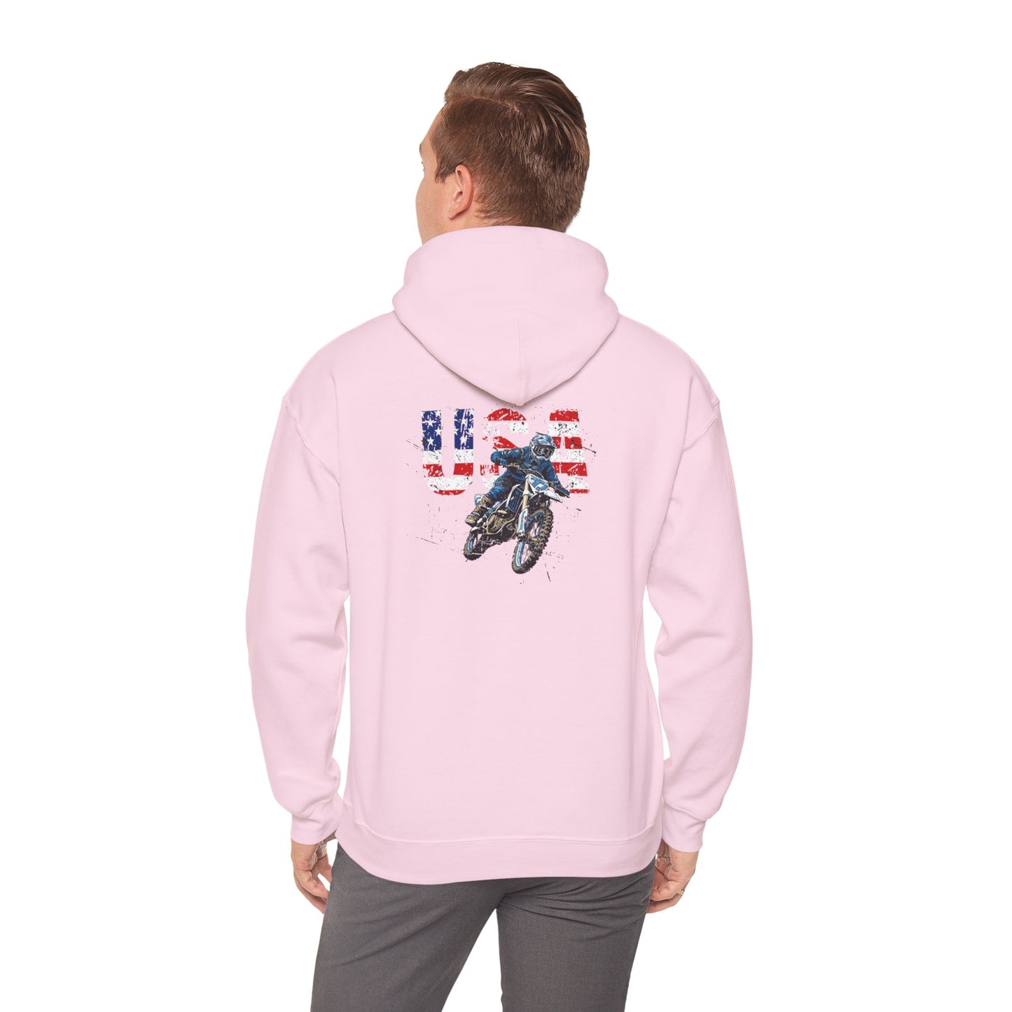 Unisex Hoodie Patriotic USA Dirt Bike Motorcycle Pinik