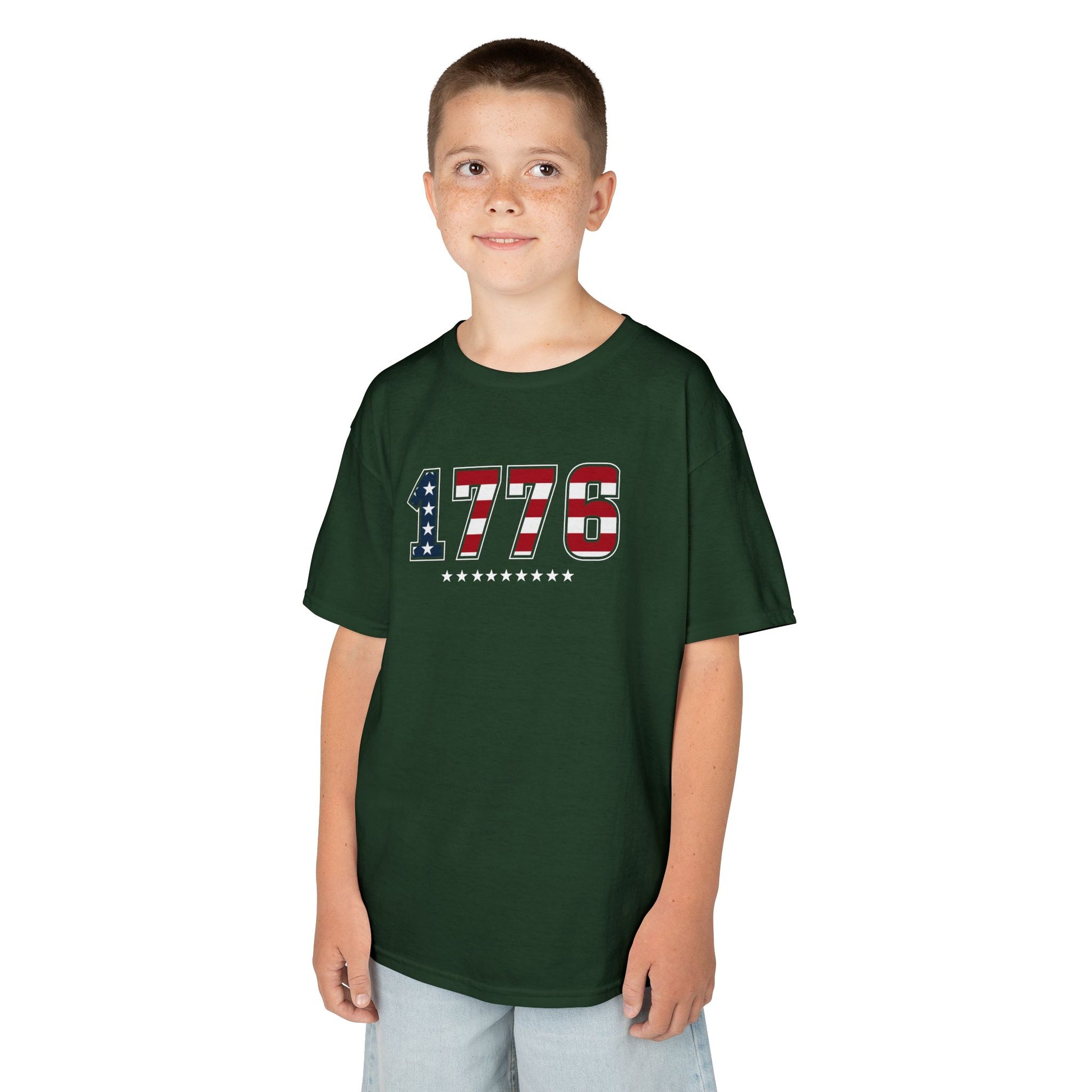 Child wearing a black t-shirt with a motivational message on a white background