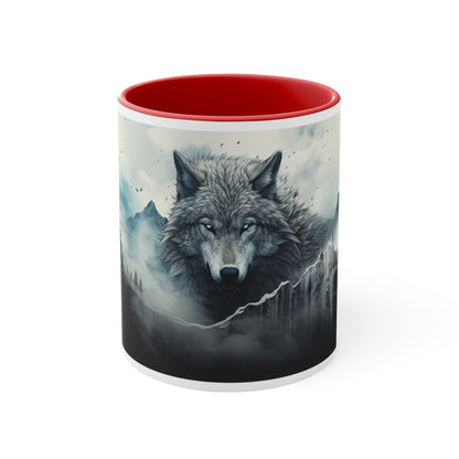 Accent Coffee Mug Wolf Red