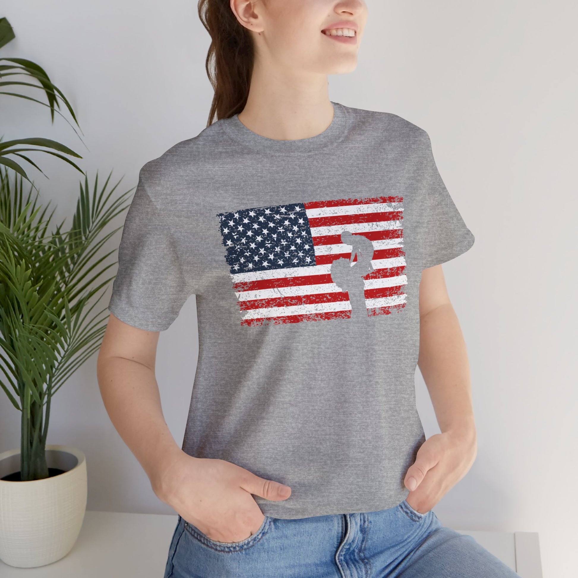 Unisex T-Shirt Mom America Grey