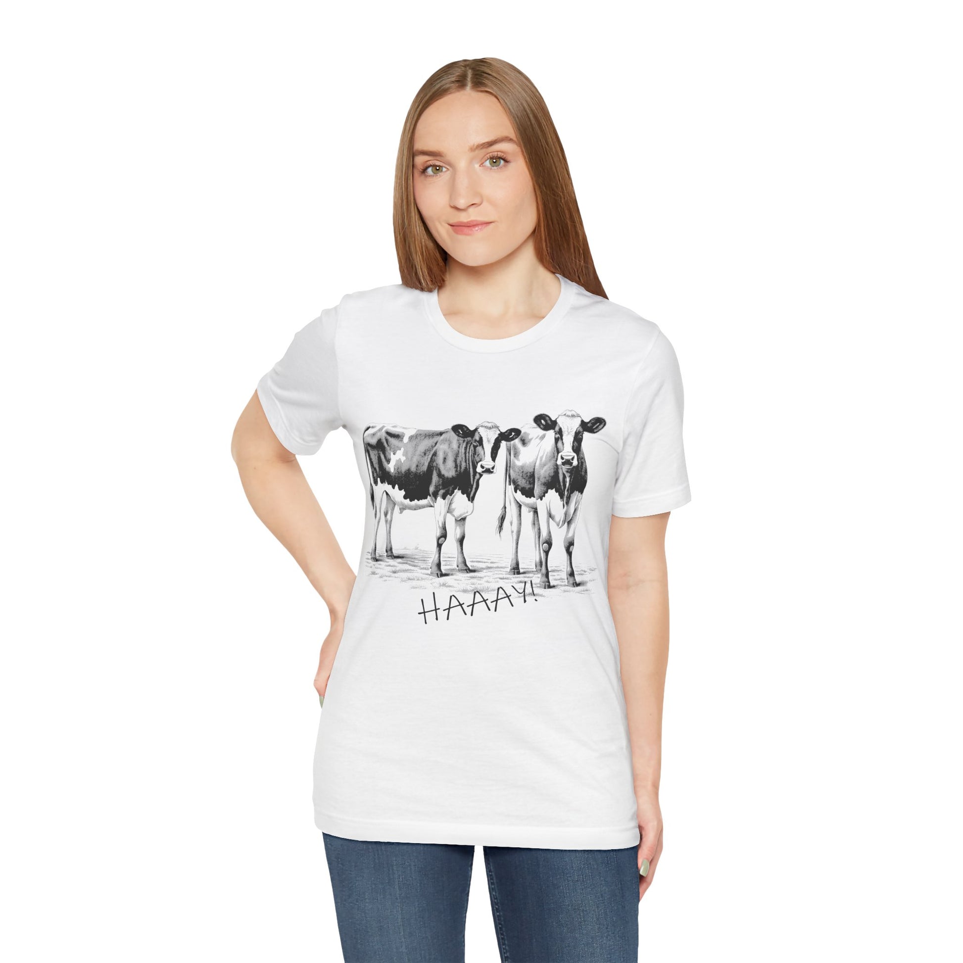 Funny Unisex T-Shirt Farm Cows White