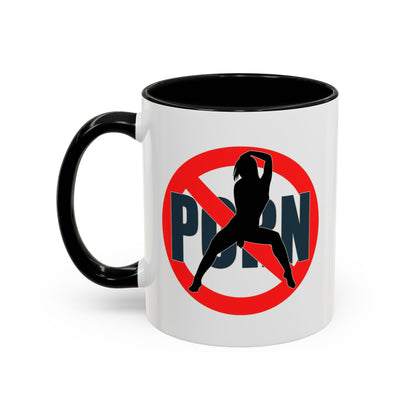 Mug with a design against Porn on a white background