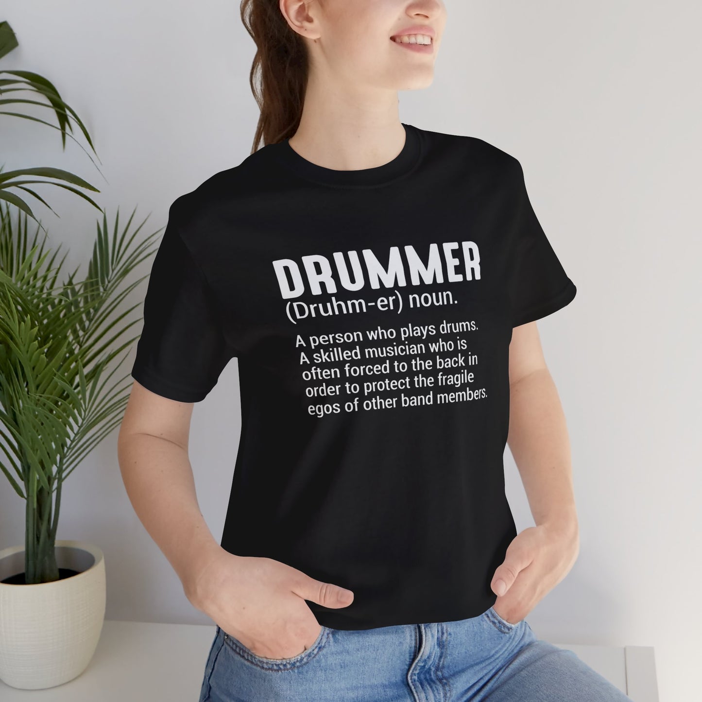 Funny Unisex T-Shirt Drummer Music Black