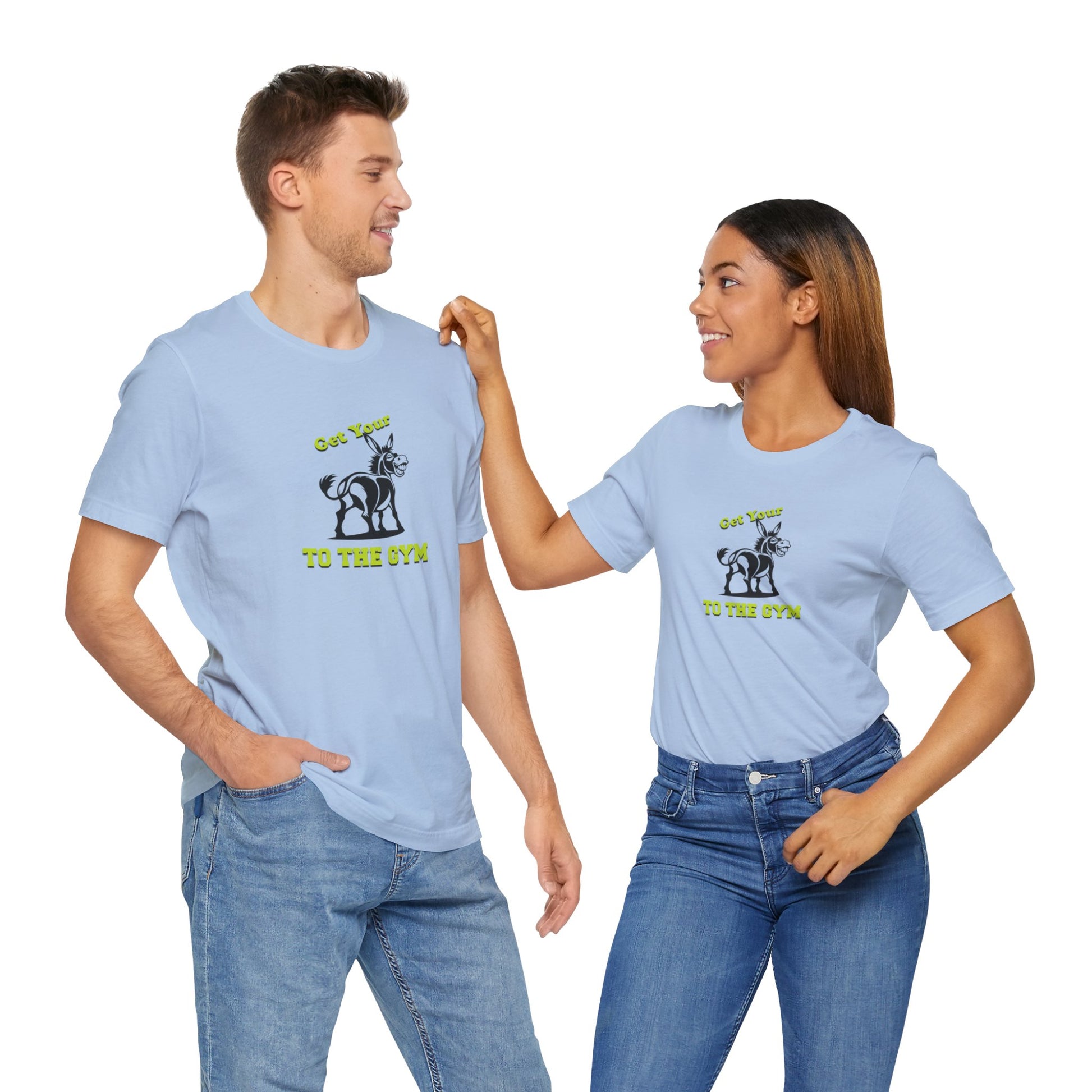 Funny Unisex T-Shirt Gym Exercise Fitness Blue