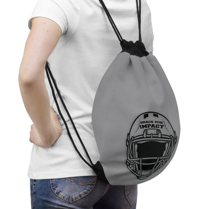 Athletic Drawstring Bag Football Grey