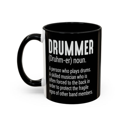 11oz Accent Coffee Mug - Funny Quote - Drummer Definition