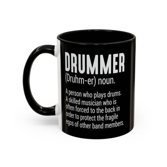 11oz Accent Coffee Mug - Funny Quote - Drummer Definition