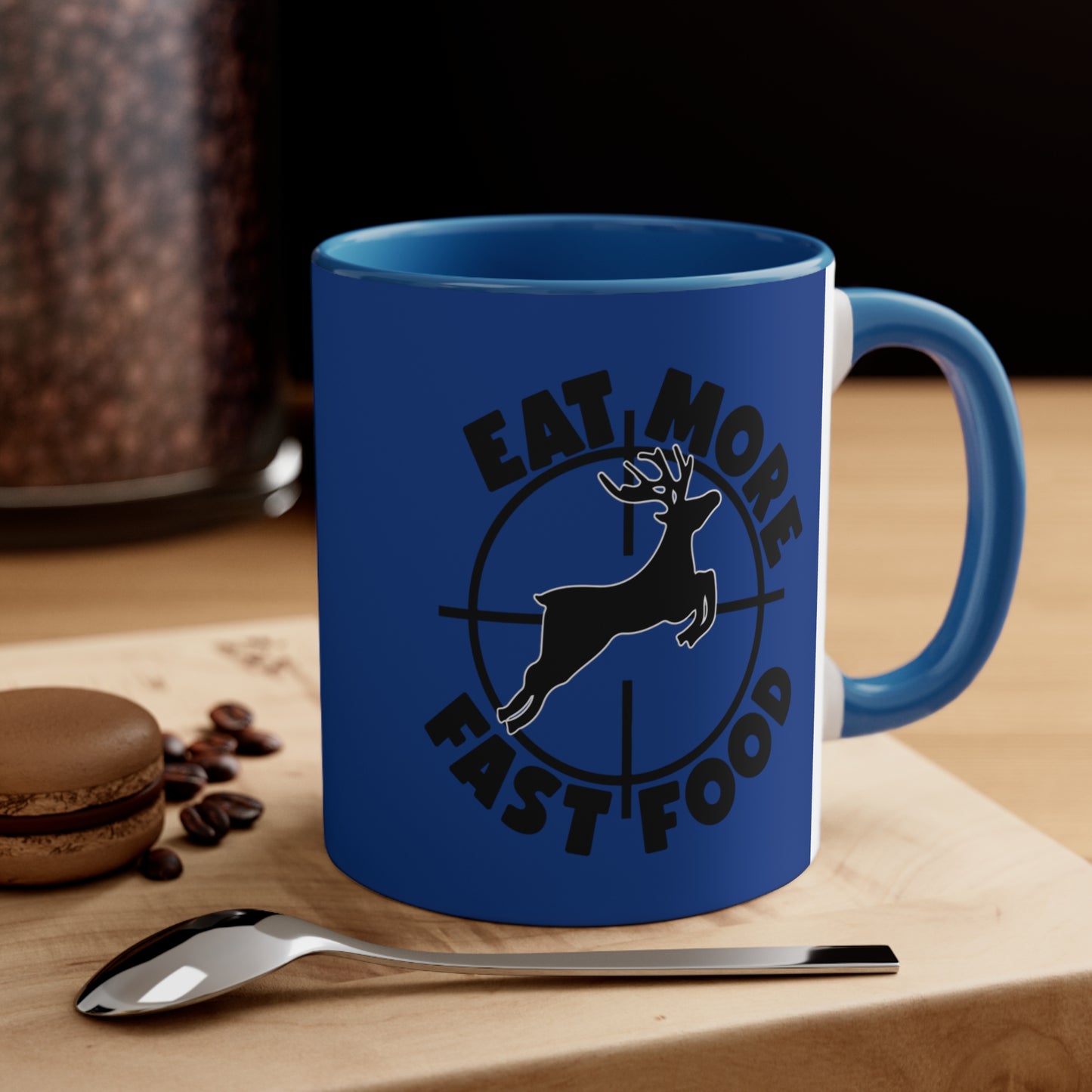 Accent Coffee Mug Funny Deer Hunting Blue