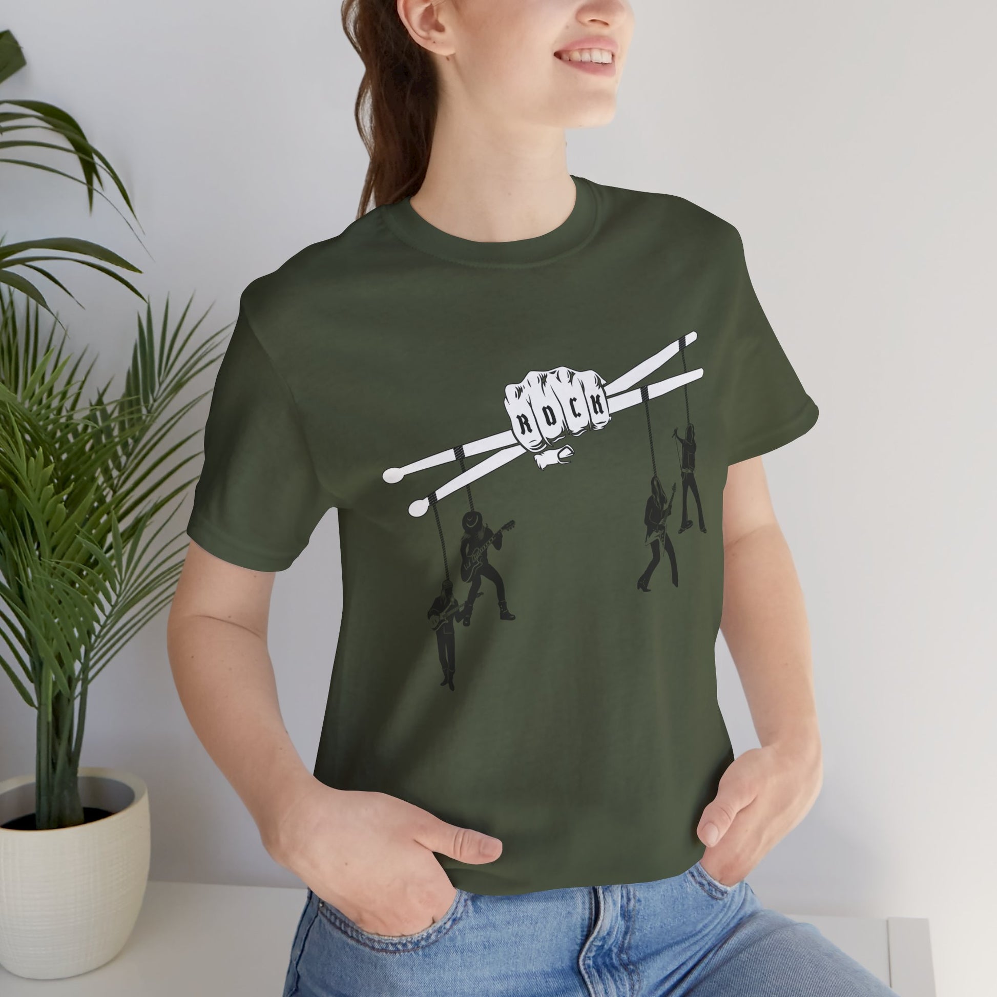 Funny Unisex T-Shirt Drummer Music Green