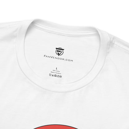 White t-shirt with 'Fanvendor.com' logo and text on a white background