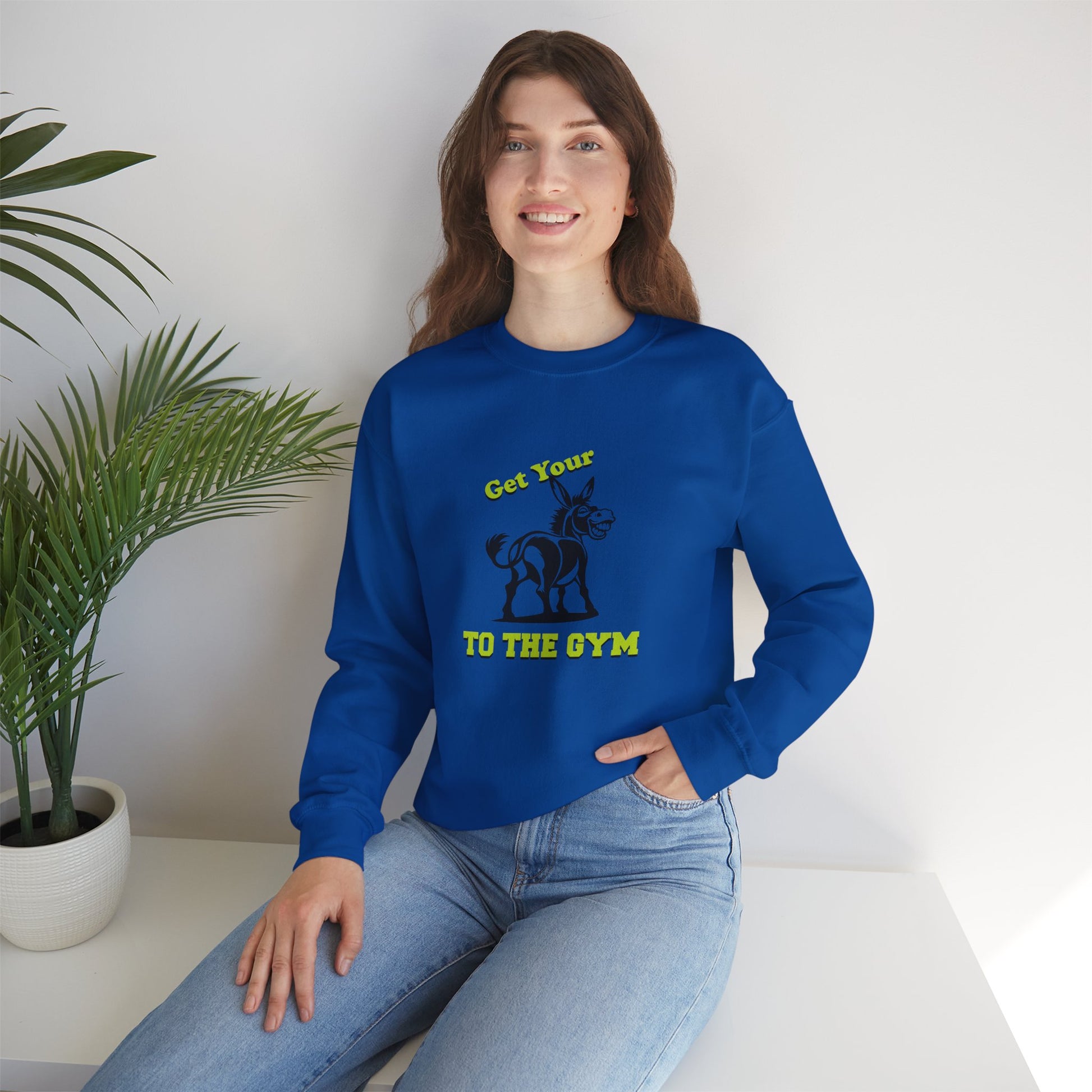 Unisex Funny Sweatshirt Gym Fitness Blue