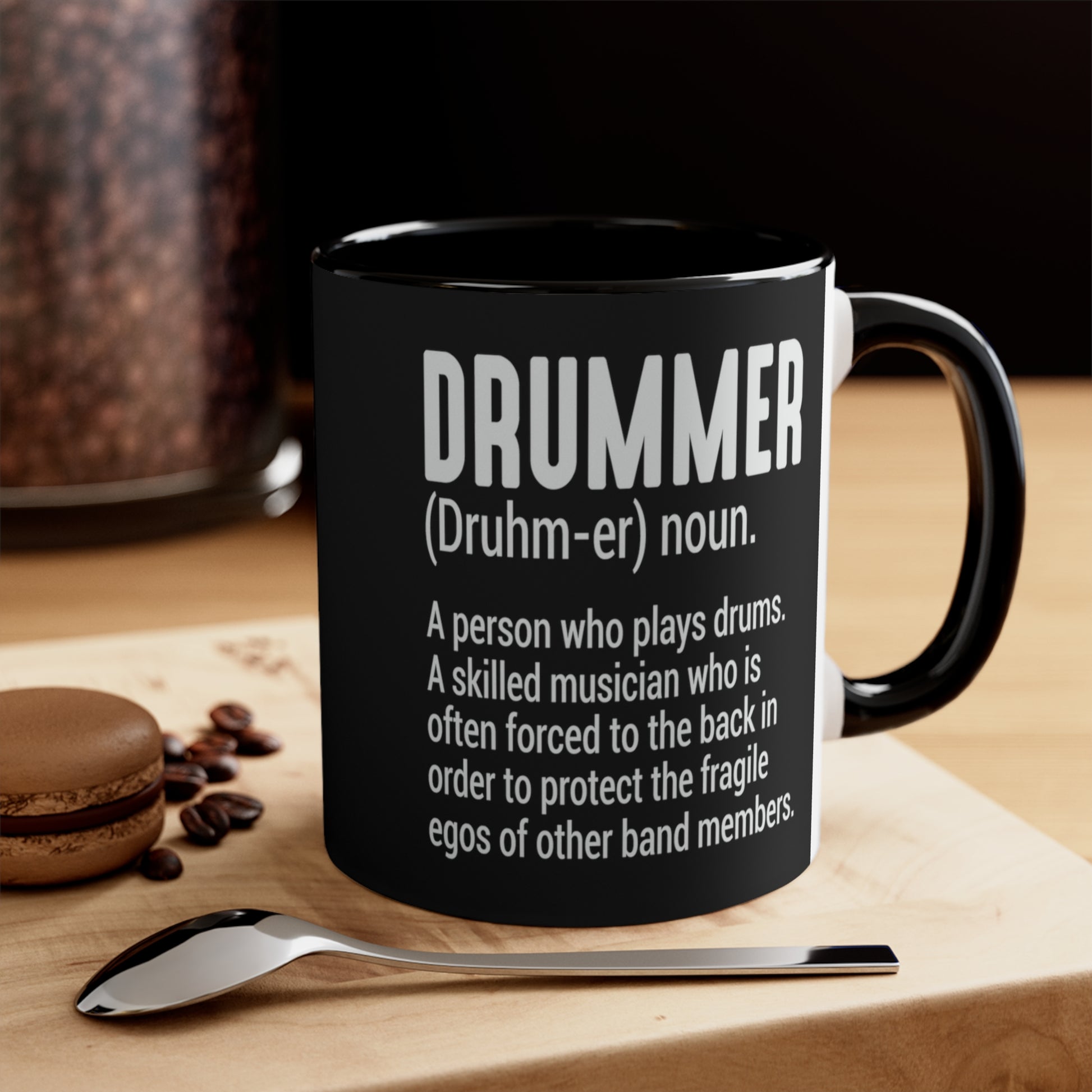 Accent Coffee Mug Drummer Music Black