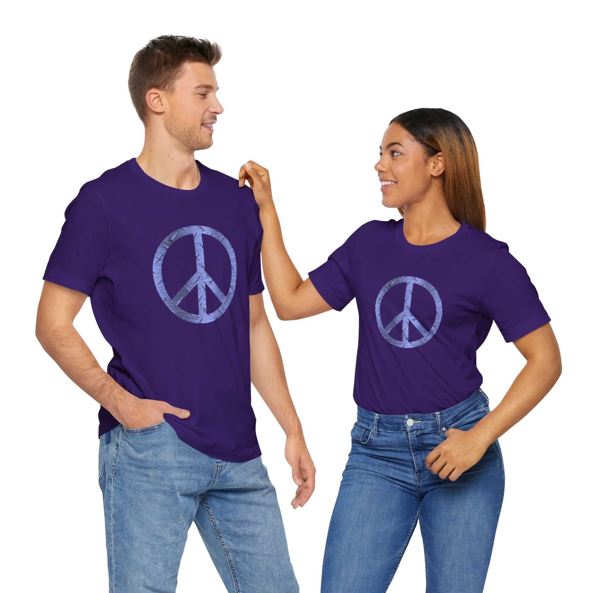 Cool Unisex T-Shirt Peace Sign Purple