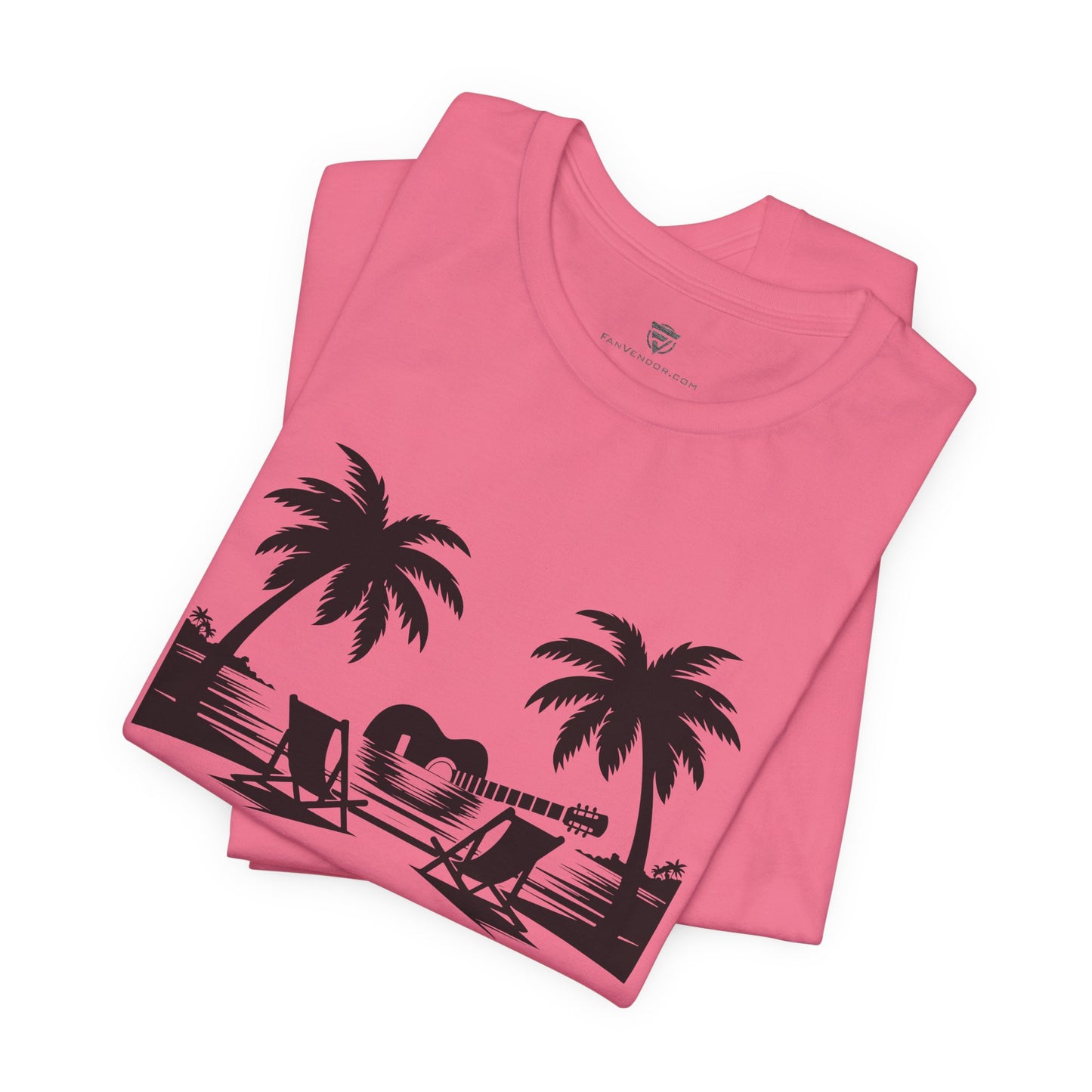 Unisex T-Shirt Guitar Music Beach Pink