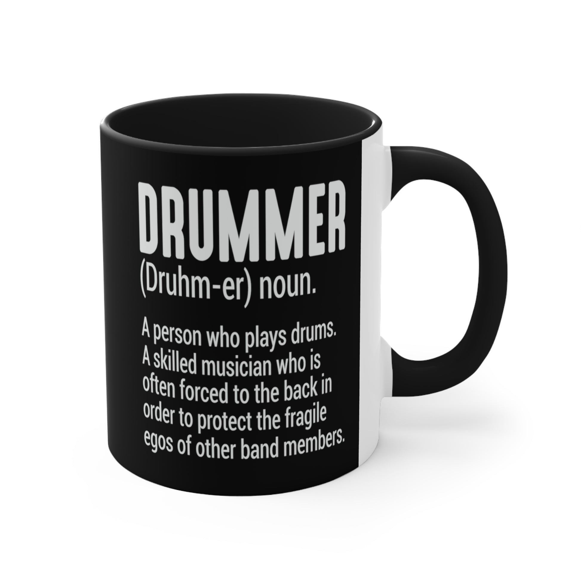 Accent Coffee Mug Drummer Music Black