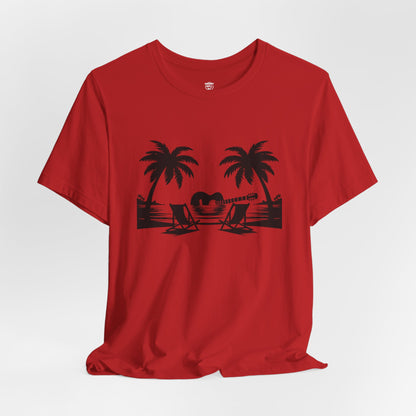 Unisex T-Shirt Guitar Music Beach Red