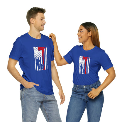 Patriotic Fireman Graphic Tee Unisex Blue