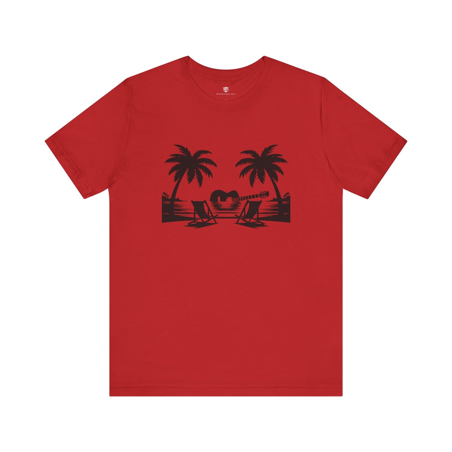 Unisex T-Shirt Guitar Music Beach Red