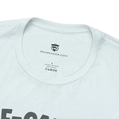 White t-shirt with 'FanVendor' branding on the collar and label.