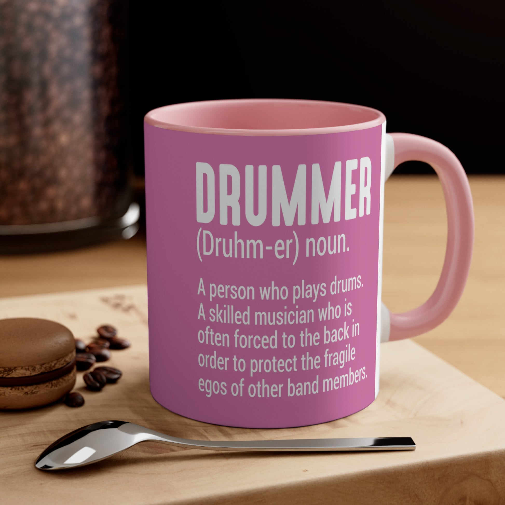 Accent Coffee Mug Drummer Music Pink