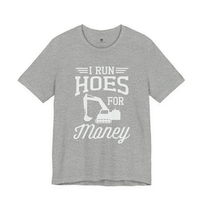 Gray t-shirt with white text and graphic on a white background