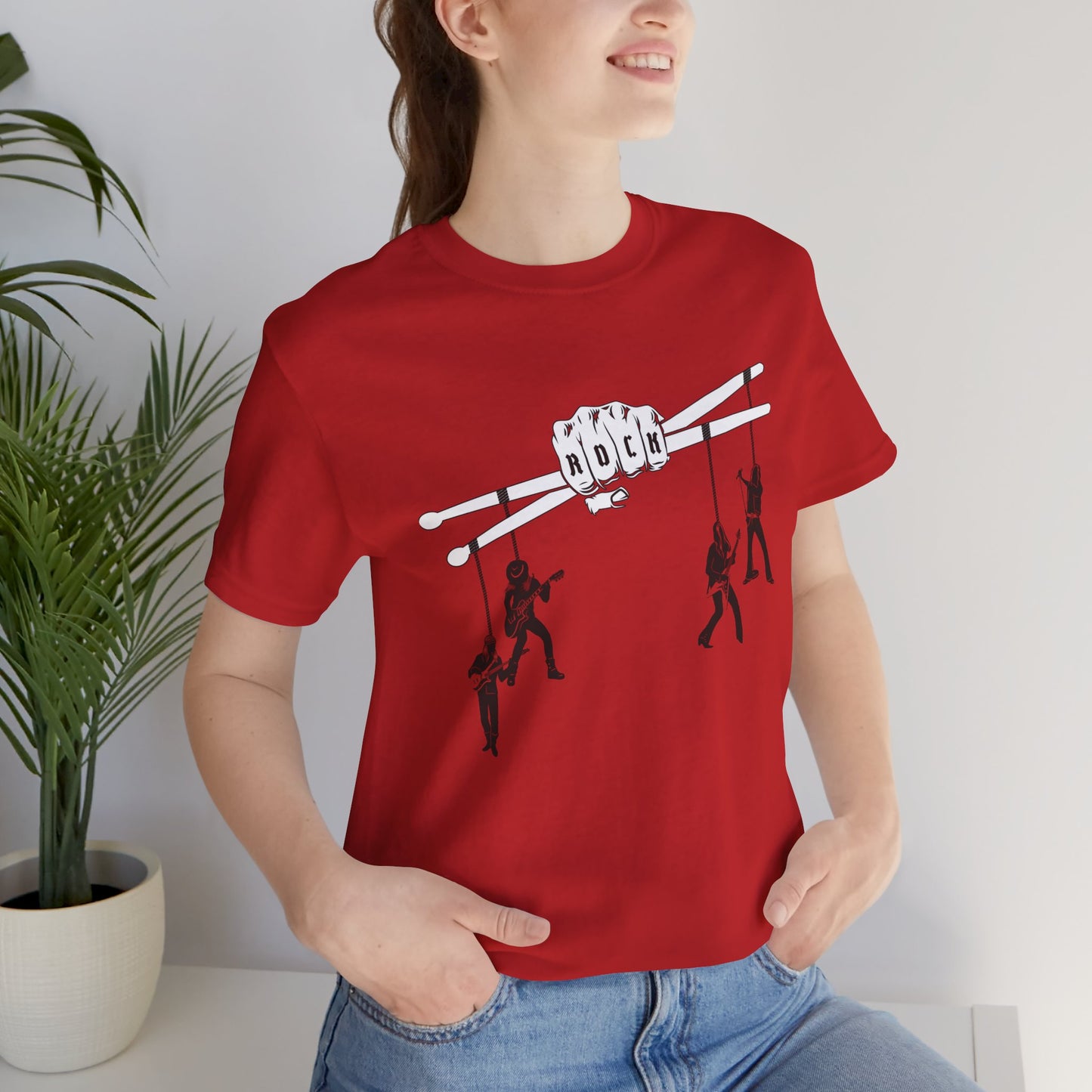 Funny Unisex T-Shirt Drummer Music Red