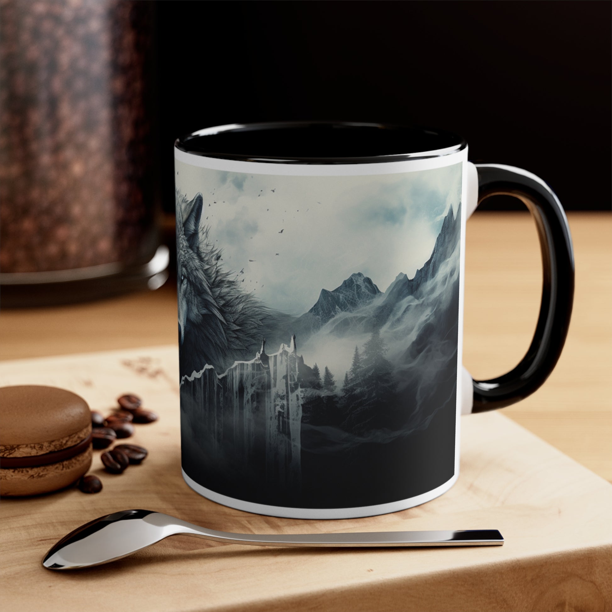 Accent Coffee Mug Wolf Black