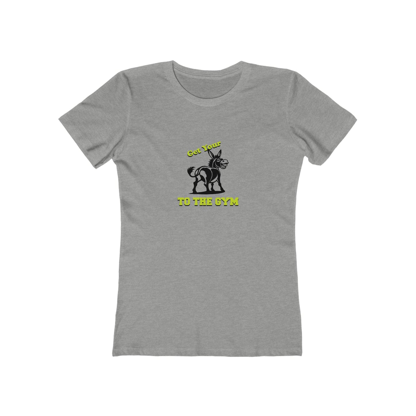 Gray t-shirt with a graphic and text on a white background