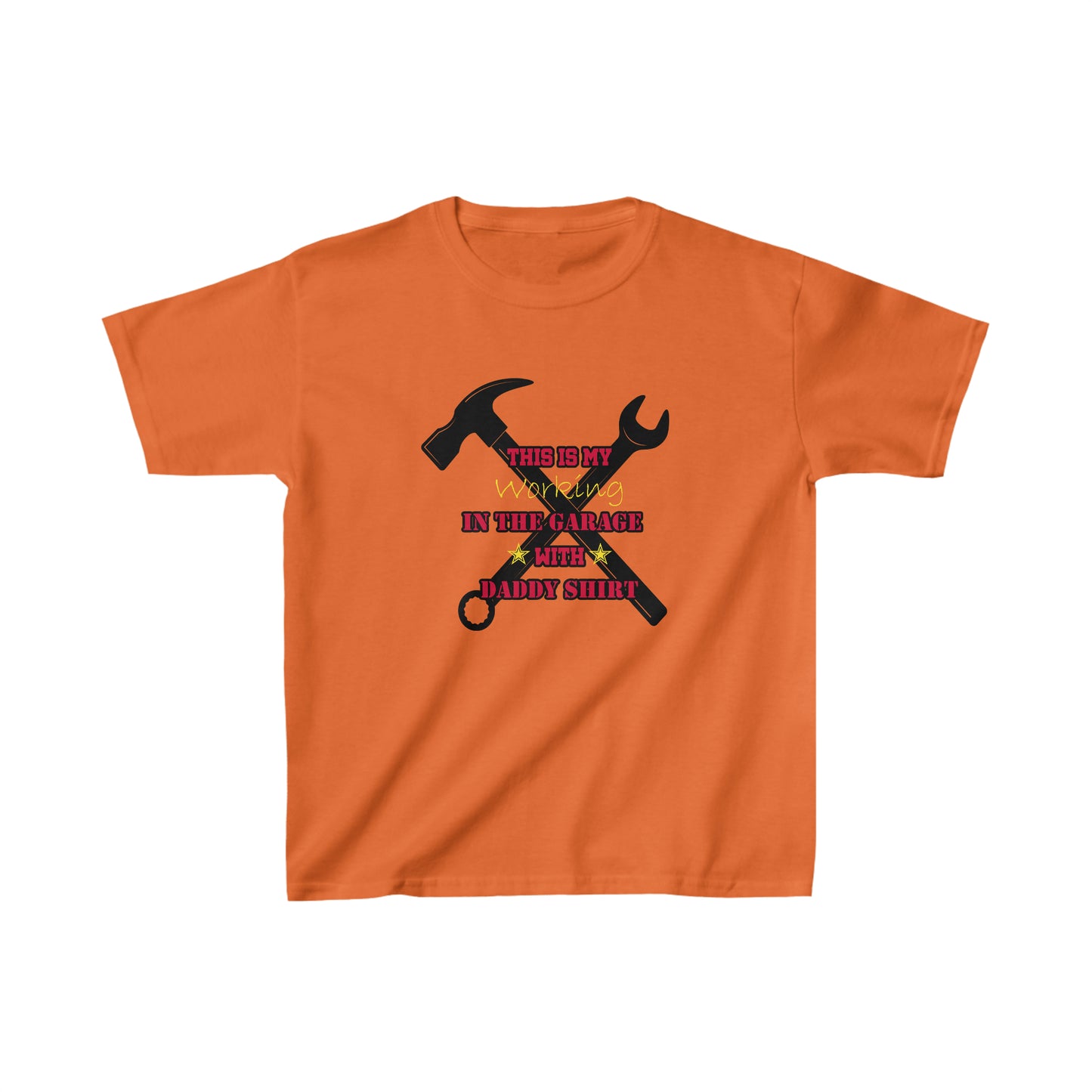 Kids Unisex T-Shirt Mechanic Daddy Orange